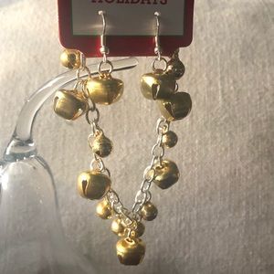 Two Tone Jingle Bell Bracelet And Earring Set